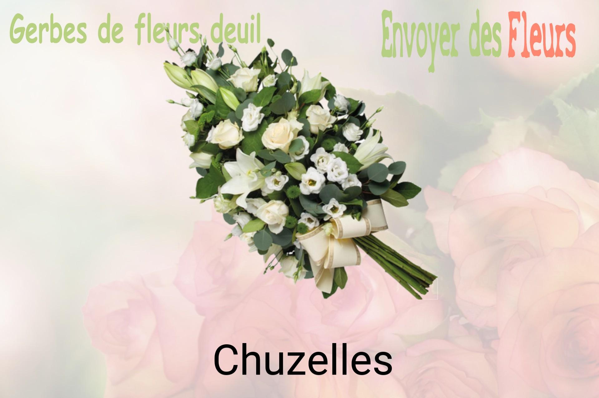 Gerbe de fleurs de deuil livrée à Chuzelles